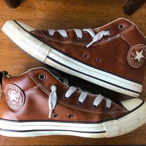 Converse all-star leather high top sneakers